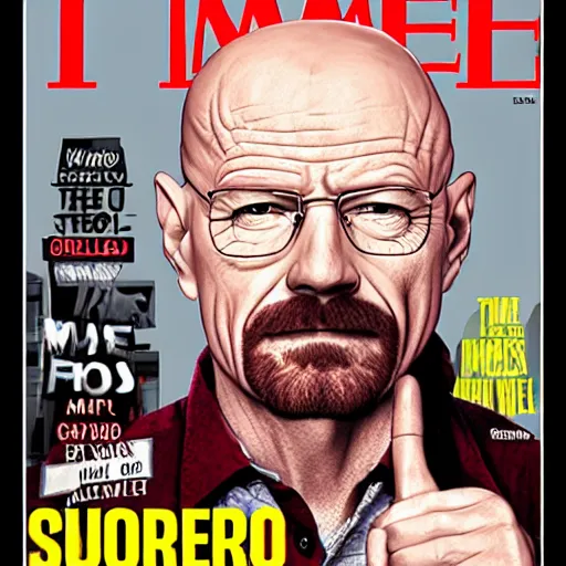 Prompt: TIME magazine cover about Walter White