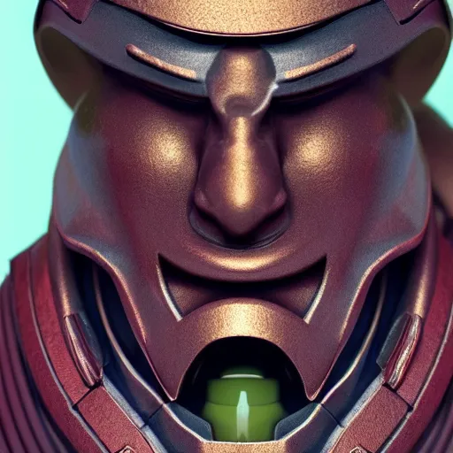 Image similar to portrait of a bust of a samurai head with futuristic fashion elements created by yuuki morita, brilliantly colored, octane render, 3 d animated, unreal engine 5, studio lighting, smooth surface