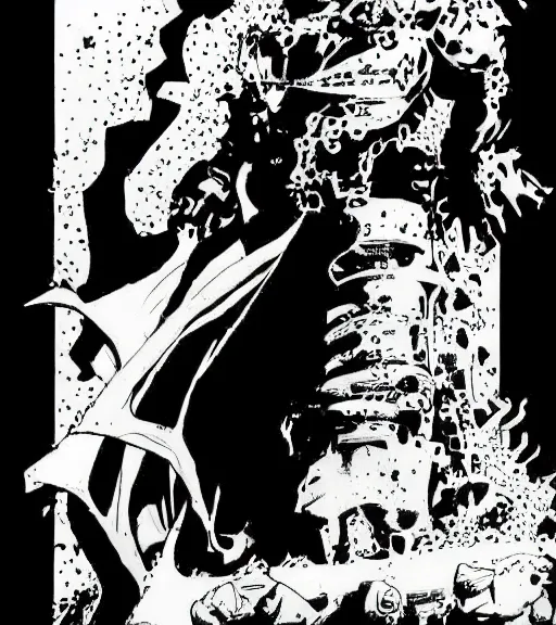 Prompt: Dc vertigo death by Mike Mignola, chris bachalo, shaded ink illustration