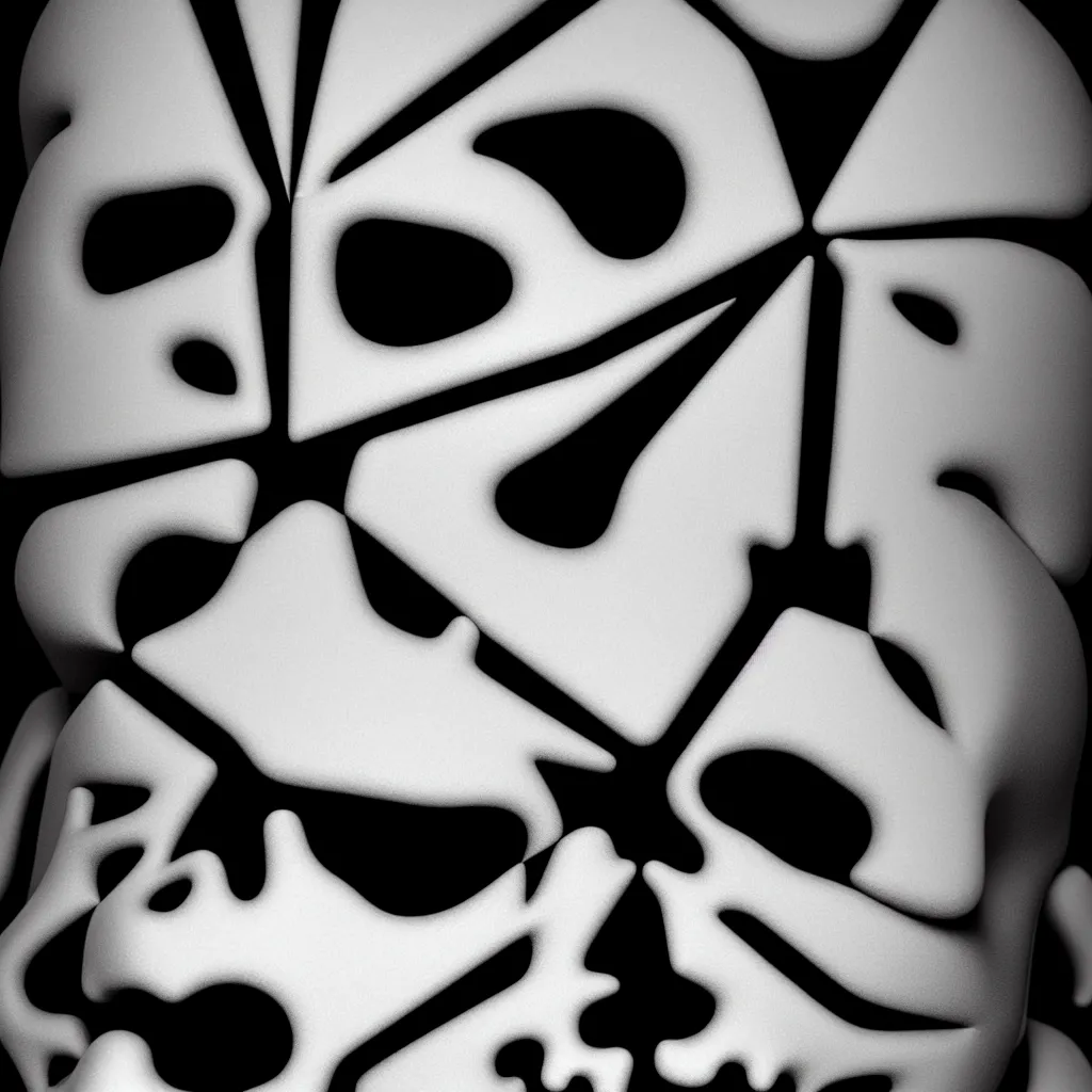 Image similar to black and white light 3D geometry, skull, matte bright highly detailed, poetic, 3D render, digital art, octane render, 8K artistic photography, photo-realistic, by Dora Maar