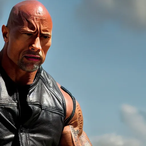 Image similar to Dwayne Johnson as the Terminator 4K detail