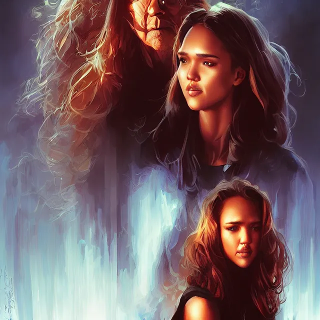 Image similar to the thing jessica alba john carpenter by stanley artgerm lau, wlop, rossdraws, frank frazetta, andrei riabovitchev, marc simonetti