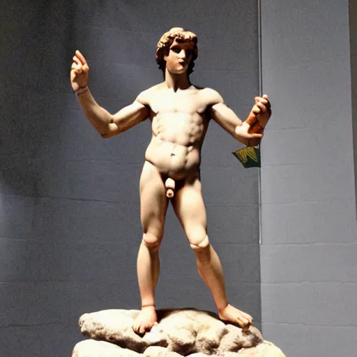 Image similar to plush toy of david by michelangelo