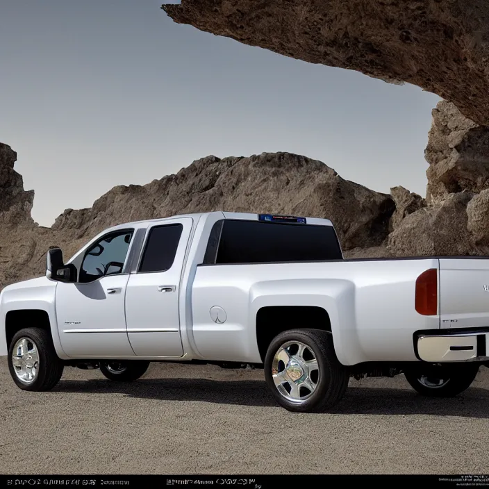 Prompt: futuristic 2006 silverado designed by Apple, natural light, detailed, CANON Eos C300, ƒ1.8, 35mm, 8K, medium-format print