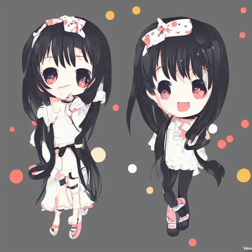 Rendering Anime Pixiv, cyan, black Hair, manga, chibi png