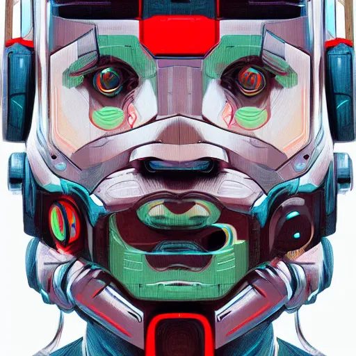 Image similar to face of robot, cyberpunk, ultra realistic by ori toor