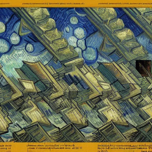 Prompt: painting of computer recursion by van gogh and mc escher, hyperdetailed