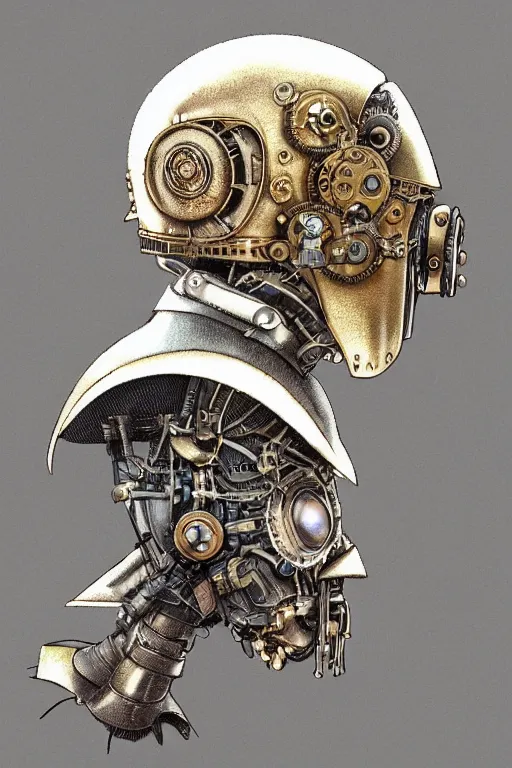 Image similar to steampunk helmet fantasy art mask robot ninja stylized digital illustration sharp focus, elegant intricate digital painting artstation concept art global illumination ray tracing advanced technology chaykin howard and campionpascale and cooke darwyn and davis jack