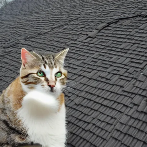 Prompt: cat roof