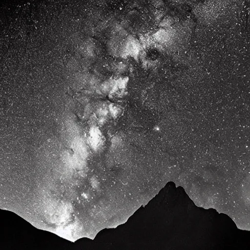 Image similar to stunning photograph of the milky way taken by ansel adams