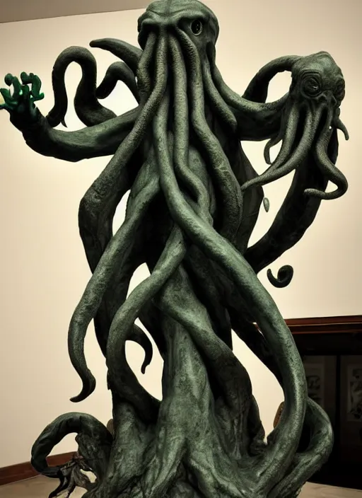 Image similar to cthulhu statue by michelangelo