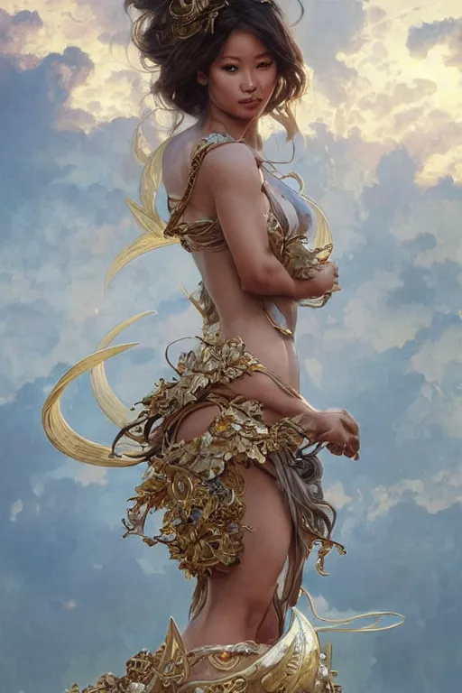 Prompt: ultra realistic illustration, a stunningly beautiful greek goddess of chaos played by jamie chung, intricate, elegant, highly detailed, digital painting, artstation, concept art, smooth, sharp focus, illustration, art by artgerm and greg rutkowski and alphonse mucha