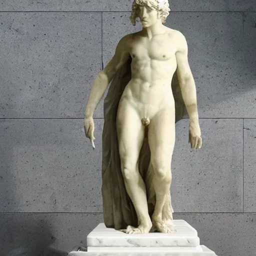 Prompt: marble statue made out of lemons hyper realistic