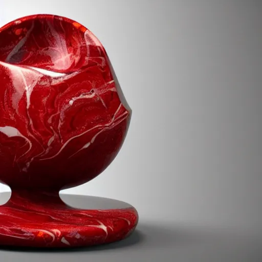 Prompt: a red shaded marble sculpture of leaf textured coffee cup by Zaha Hadid , 3d architecture, masterpiece