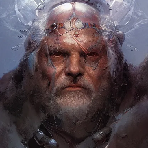 Image similar to portait of odin, glowing eyes, marvel comics, intricate, highly detailed, smooth, artstation, digital illustration by ruan jia and mandy jurgens and artgerm and wayne barlowe and greg rutkowski and zdislav beksinski