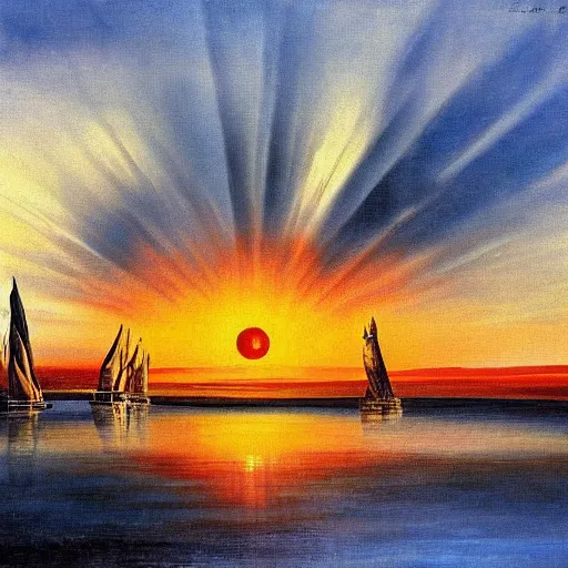 Image similar to dali's painting of sunrise