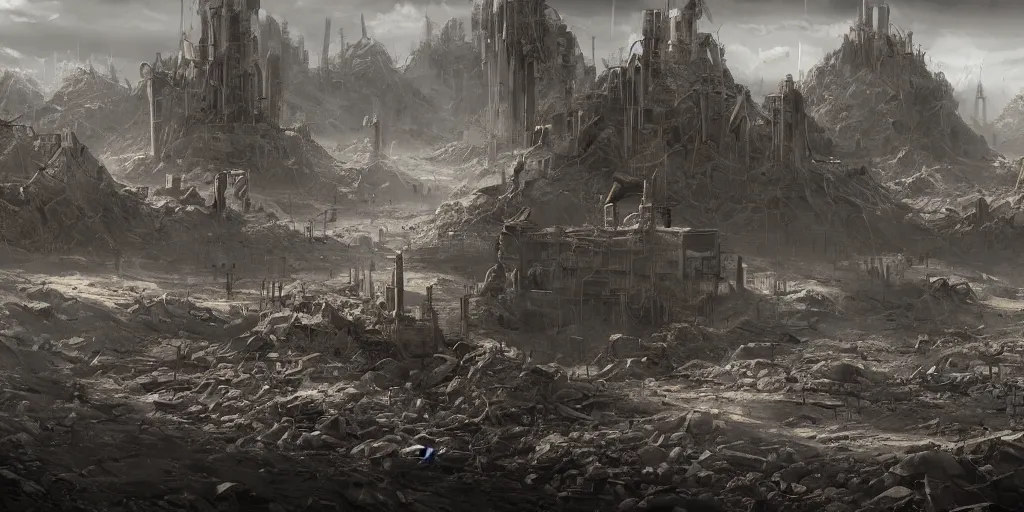 Image similar to nuclear wasteland, trending on Artstation