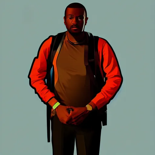 Prompt: grand theft Auto profile picture of a black male data scientist, cg art trending on artstartion