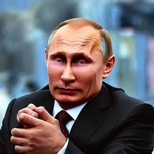 Image similar to mutant vladimir putin, post apocalypse