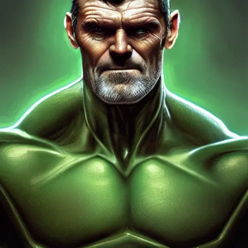 Prompt: portrait of Roy Keane as Marvel's Green Goblin, accurate, intricate, headshot, highly detailed, digital painting, artstation, concept art, sharp focus, illustration, art by artgerm and greg rutkowski and alphonse mucha