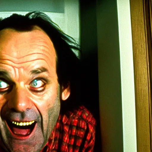 Image similar to bill murray plays jack torrance in the shining, movie still, promotional shot