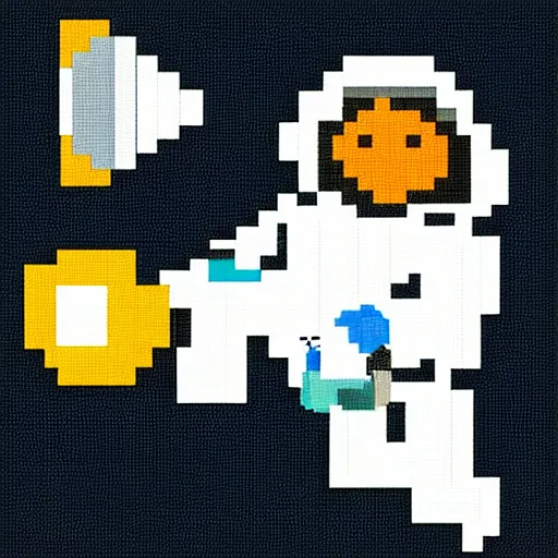 Image similar to pixel art of an astronaut