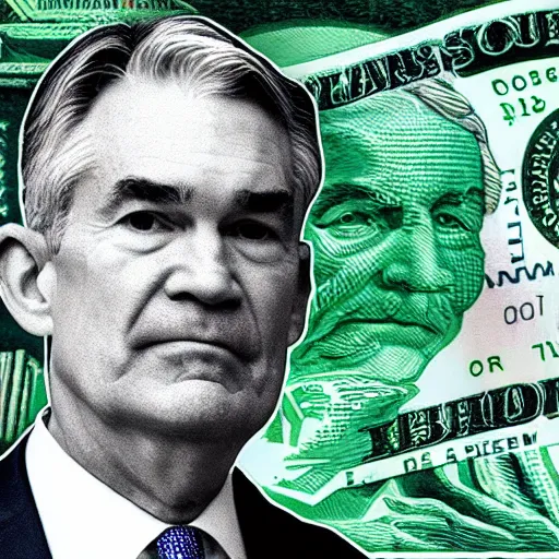 Image similar to Jerome Powell on a hundred dollar bill