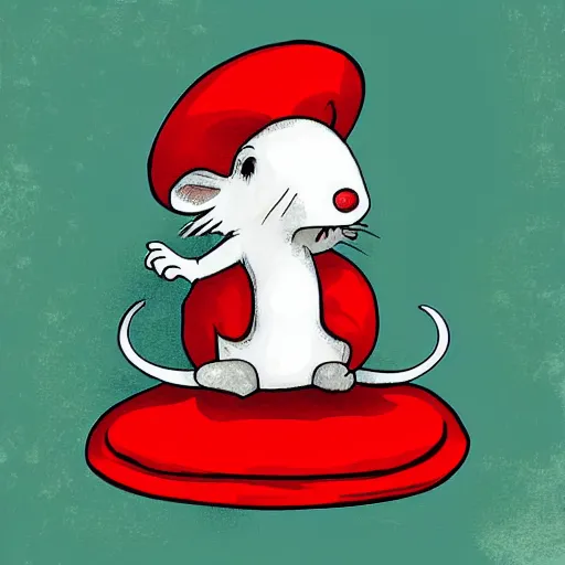 Prompt: “ digital art illustration of a mouse sitting on top of a red mushroom. whimsical. trending on art station ”