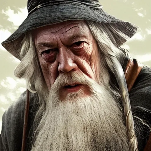 Prompt: gandalf in the movie blood diamond