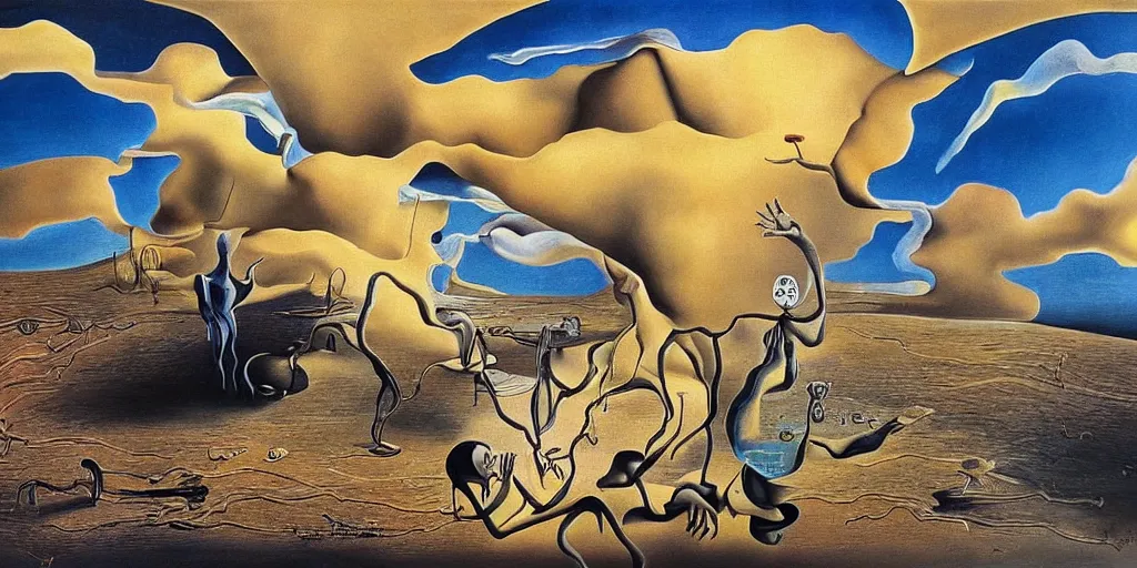 Image similar to the world between death and life, surrealistic detailed painting, by damien gilley and salvador dali