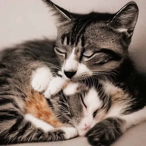 Image similar to two cats cuddling each other