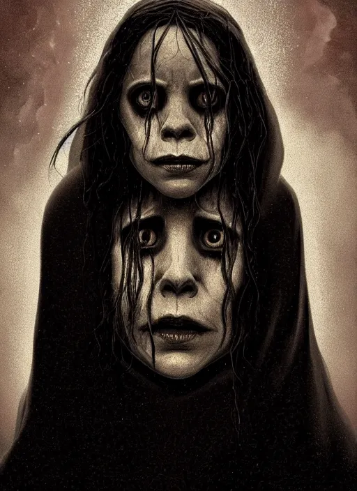 Image similar to portrait of la llorona from the curse of la llorona, desaturated colors, horror lighting, digital art, winning award masterpiece, fantastically eerie, illustration, upscale with simon stalenhag work, trending on artstation, art by wlop and alex ross