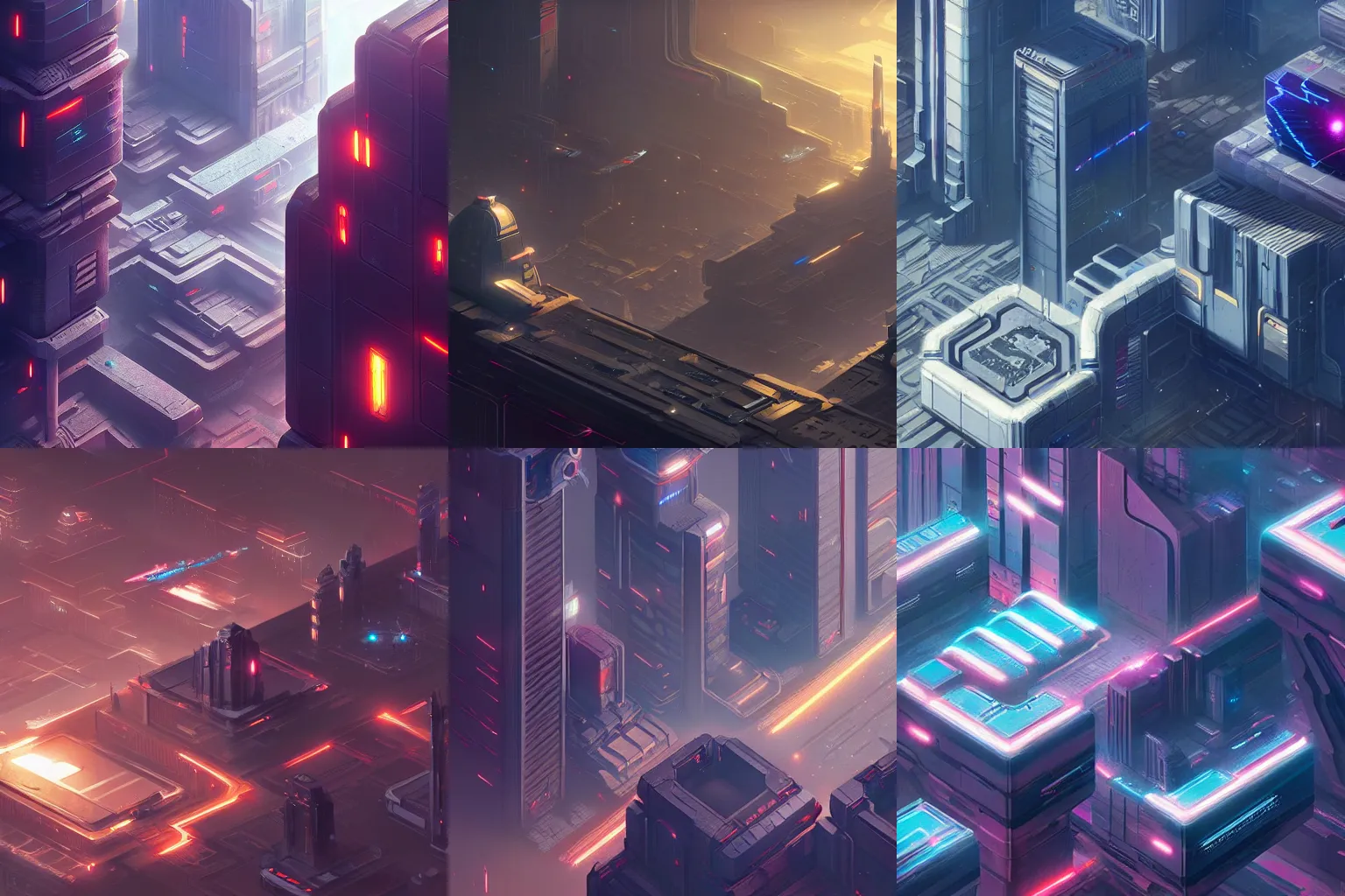 Prompt: sci-fi city. isometric view, Unreal Engine, Greg Rutkowski, ArtStation