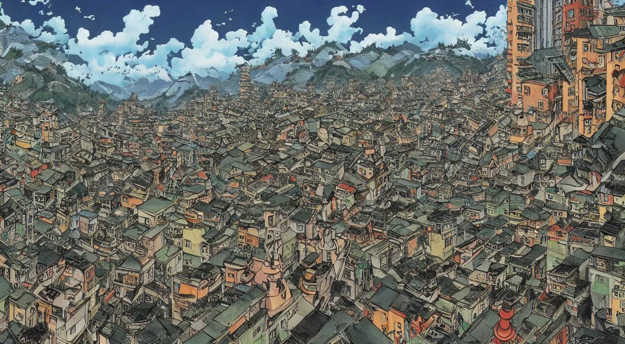 Image similar to A beautiful landscape painting of dystopian future in darjeeling city by junji ito and don bluth