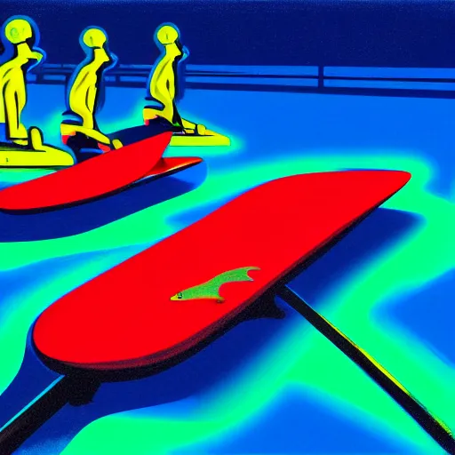 Prompt: skate in ocean. pop art, no duplicate image, glowing lights, ultra details, digital painting, artstation, concept art, smooth, sharp focus, illustration, intecrate details, art by richard hamilton and mimmo rottela, pixels art by kirokaze and paul robertson - h 7 6 8