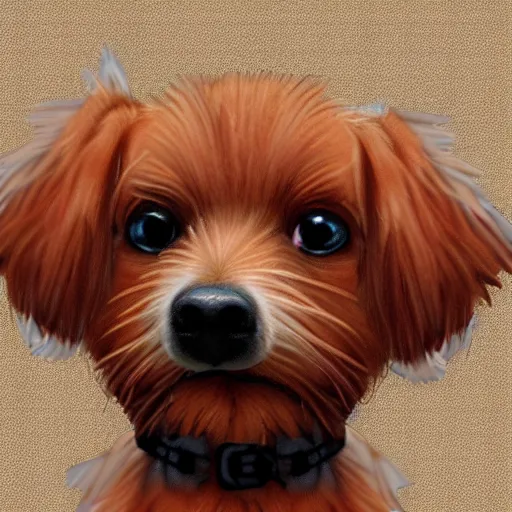 Prompt: peanut as a ginger small terrier dog, highly detailed, digital art style