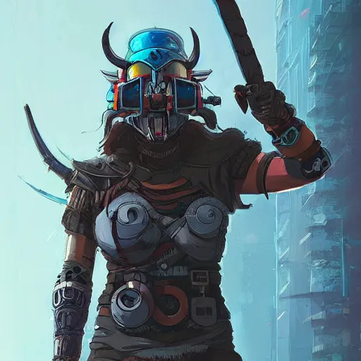 Image similar to cyberpunk viking helmet mask warrior goddess robot ninja fantasy, art gta 5 cover, official fanart behance hd artstation by jesper ejsing, by rhads, makoto shinkai and lois van baarle, ilya kuvshinov, ossdraws