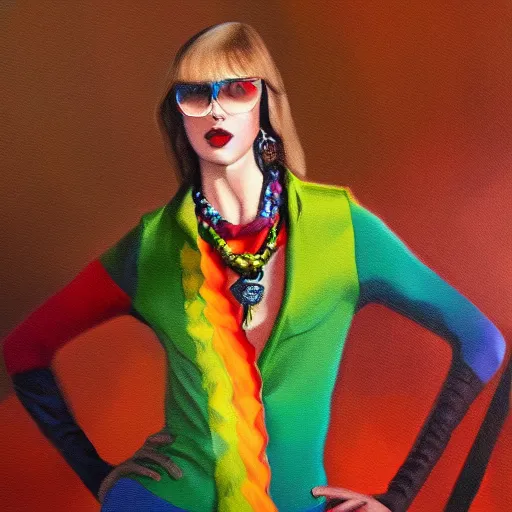 Image similar to 1970 lgbt fashion, gucci catwalk, oil painting, digital art, ultradetailed, artstation