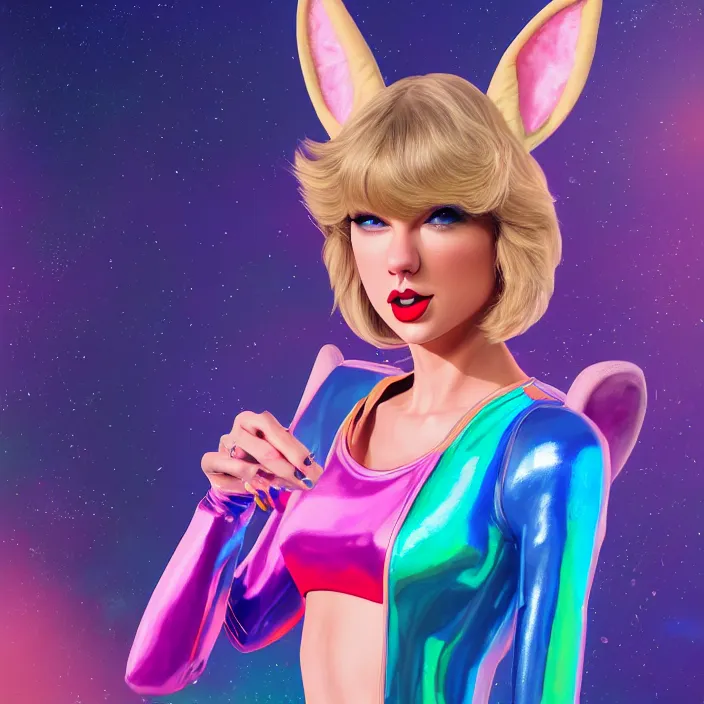 Image similar to portrait of Taylor Swift as Lola Bunny in Space Jam. HD, 4K. intricate abstract. intricate artwork. by Tooth Wu, wlop, beeple, dan mumford. octane render, trending on artstation, greg rutkowski very coherent symmetrical artwork. cinematic, hyper realism, high detail, octane render, 8k, iridescent accents