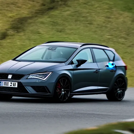 Prompt: seat leon cupra, driving on the nurburgring, highly detailed, cinematic