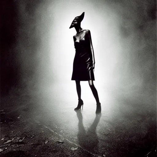 Image similar to supermodel in silent hill, steven meisel photography