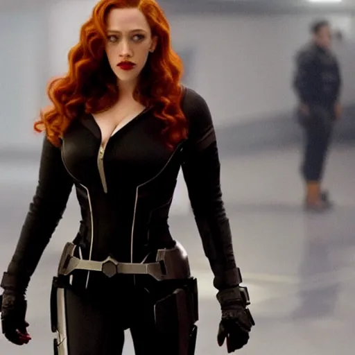 Image similar to a still of kat dennings as black widow in iron man 2 ( 2 0 1 0 )