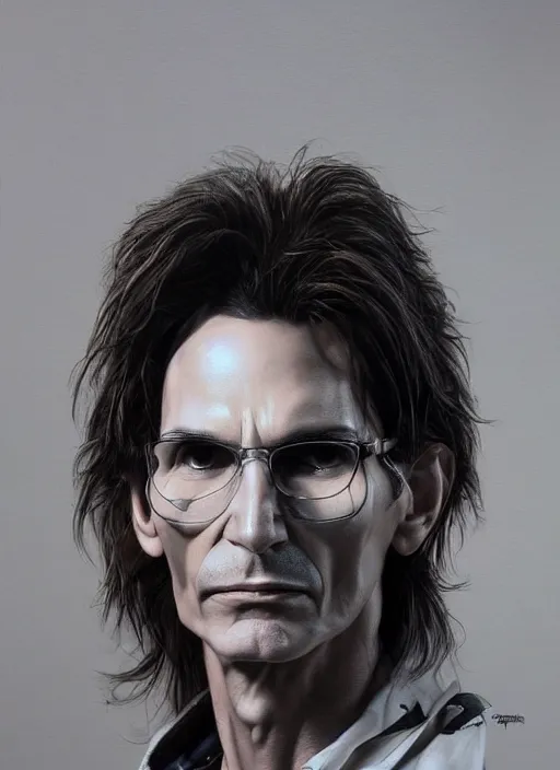 Image similar to a epic portrait of steve vai, art by greg danton and denys tsiperko, detailed, hyperrealism, artstation