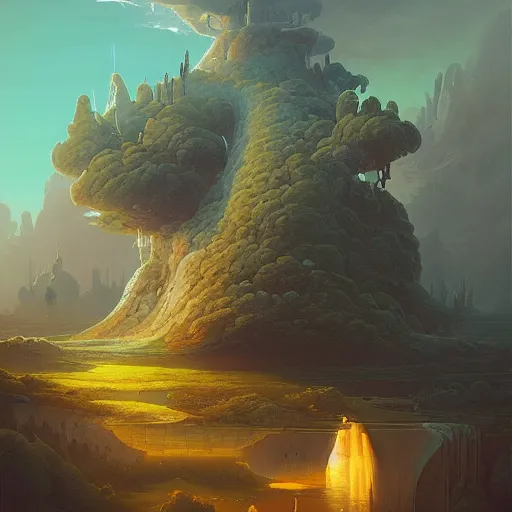 Image similar to A Landscape by Beeple and Peter Mohrbacher