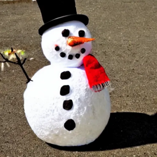 Prompt: bony snowman, photorealistic