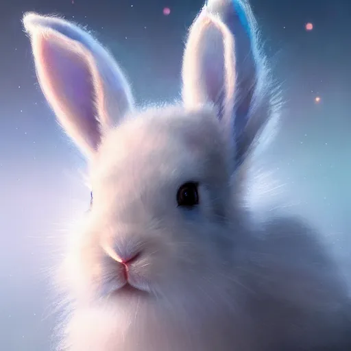 Image similar to cute white dwarf rabbit, 4 k oil on linen by wlop, artgerm, andrei riabovitchev, nuri iyem, james gurney, james jean, greg rutkowski, highly detailed, soft lighting 8 k resolution