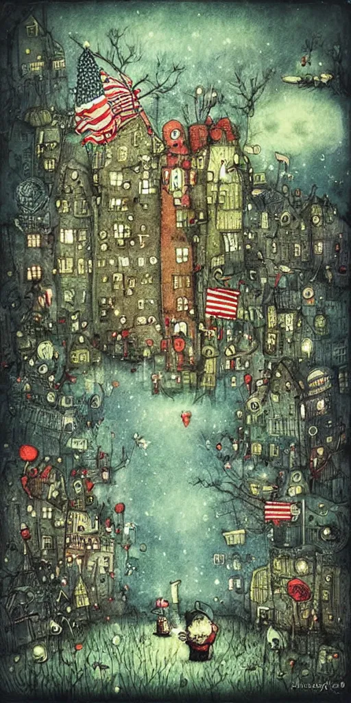 Image similar to a 4 th of july scene by alexander jansson