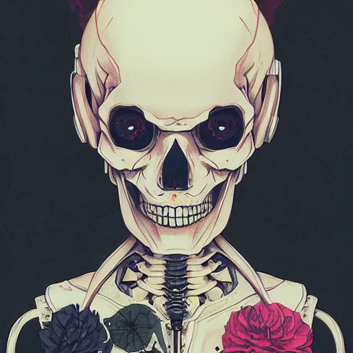 Prompt: anime manga skull portrait young woman skeleton, astronaut space, nature, intricate, elegant, highly detailed, digital art, ffffound, art by JC Leyendecker and sachin teng