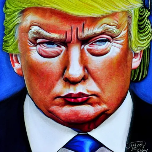 Image similar to portrait of donald trump or vladimir putin by greg ruthkowski