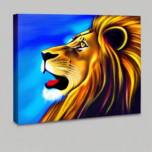 Image similar to 2 d full body lion, side view, ultra hd, vivid colors, white background